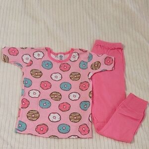 Pink Donut Print Kids Pajamas NWOT.